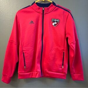 Adidas FC Dallas 96 kids youth red Soccer Jacket size 10/12 medium